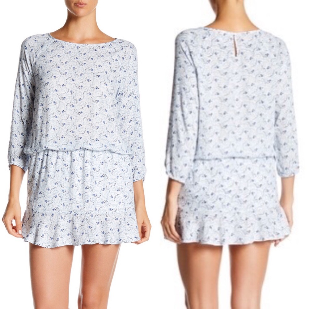 Joie Soft Floral Print Long Sleeve Dress